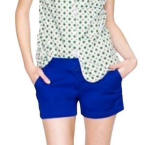 nwt J. CREW Size‎ 14 Chino Royal Blue Shorts Women Cotton Preppy Resort 4"